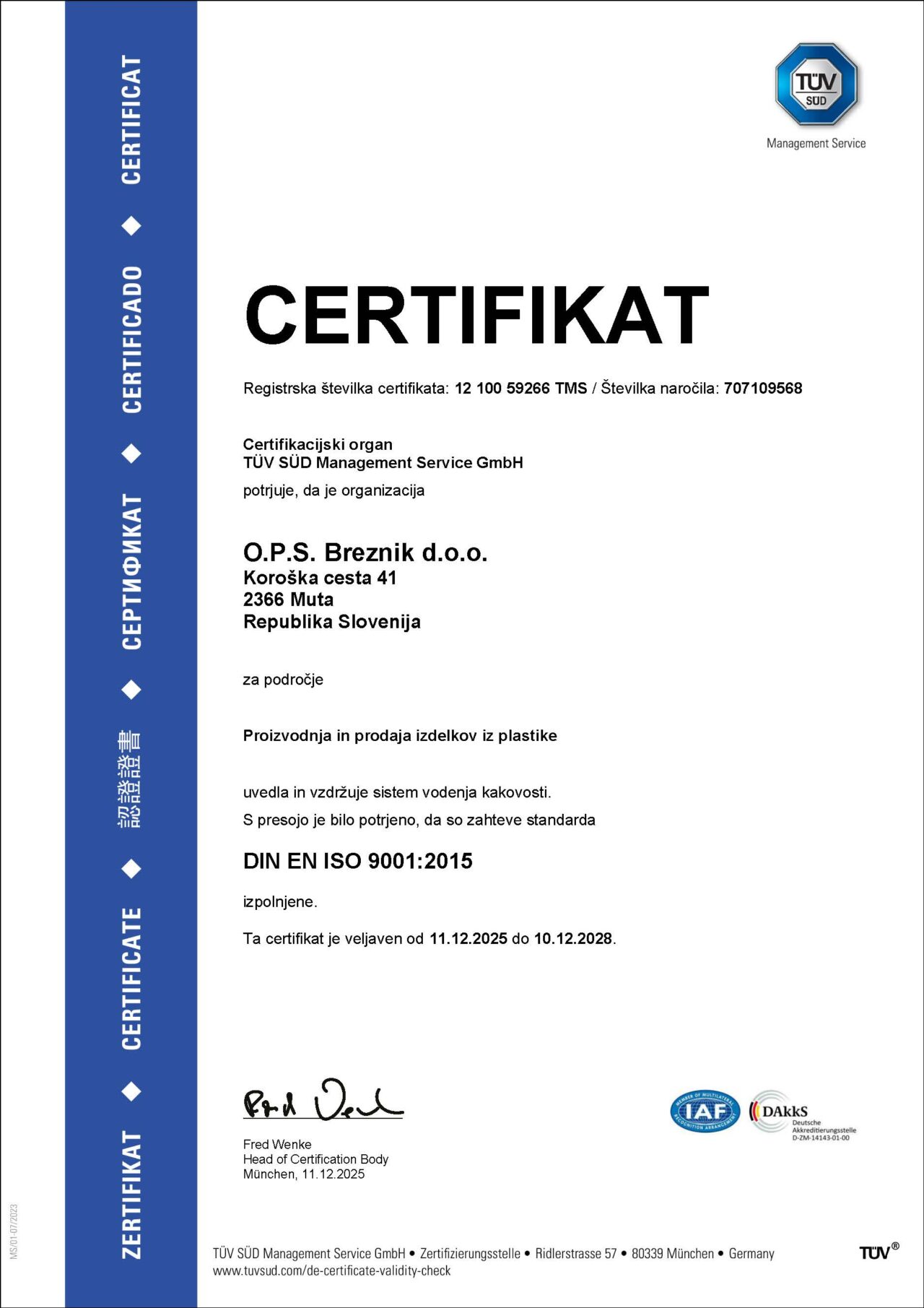 DIN EN ISO 9001:2015