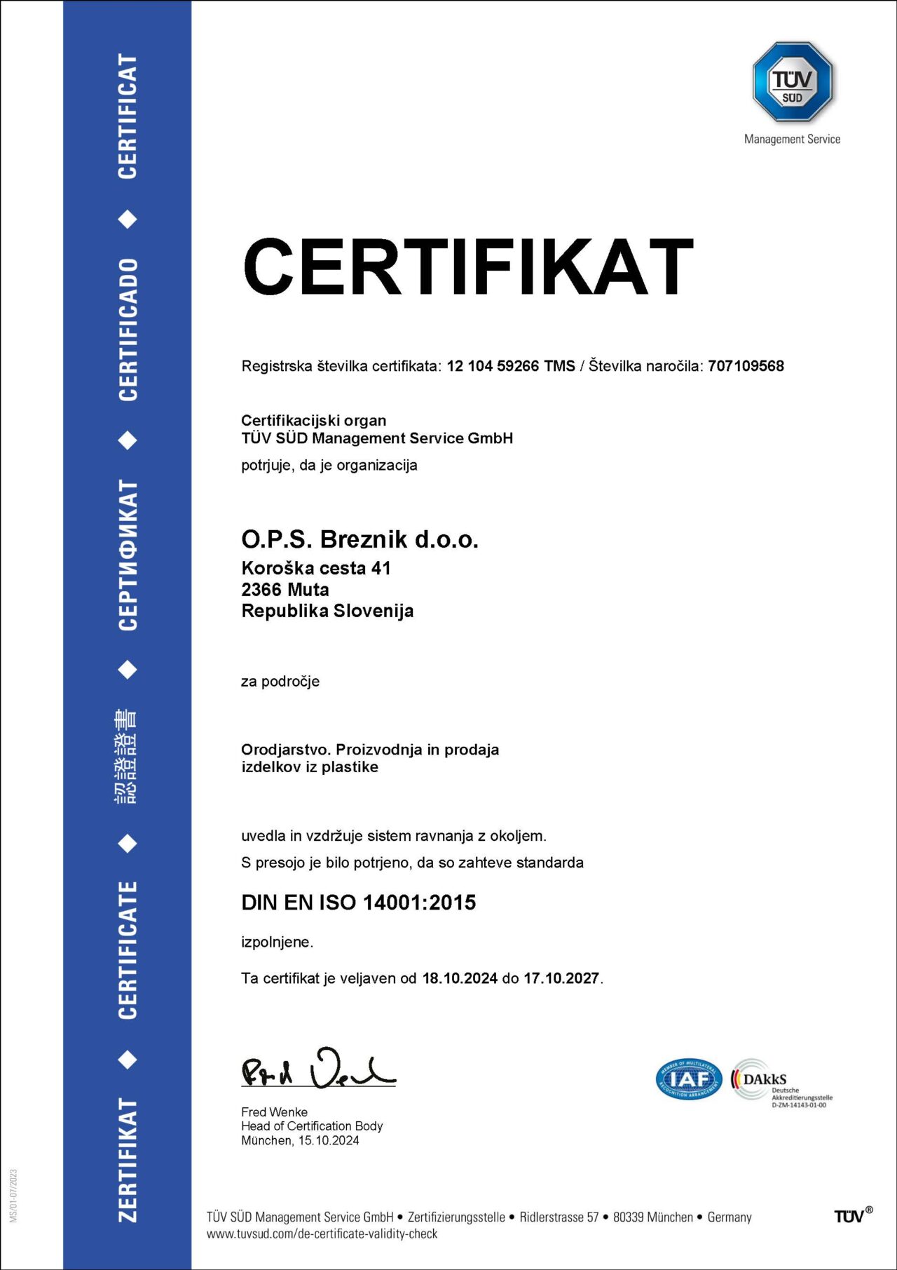 DIN EN ISO 14001:2015
